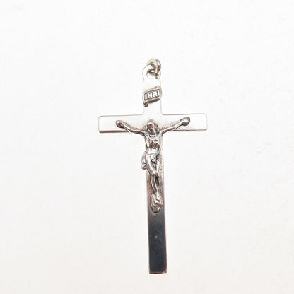 925 Sterling Silver Vintage Crucifix Cross Religious Charm Pendant