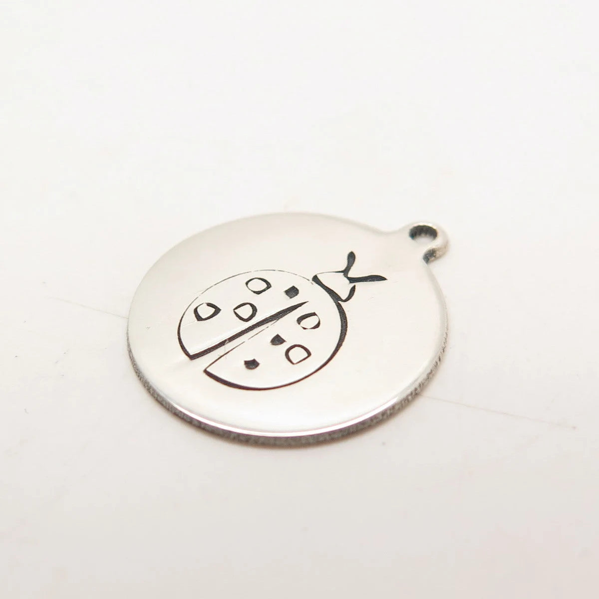 925 Sterling Silver USA Two In Town Ladybug Charm Pendant