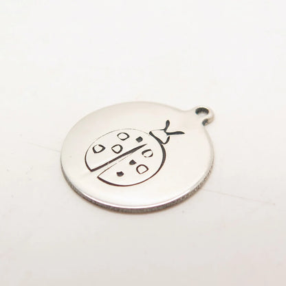 925 Sterling Silver USA Two In Town Ladybug Charm Pendant