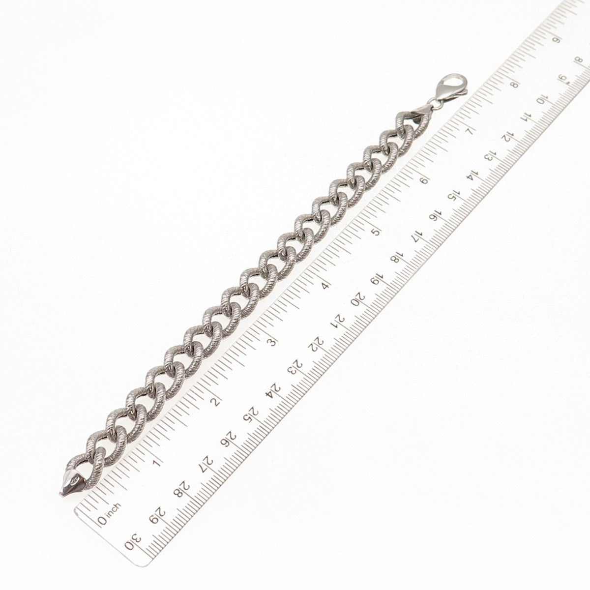 925 Sterling Silver Italy Curb Link Bracelet 7.25"