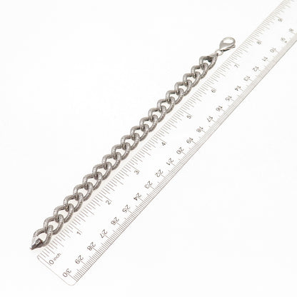 925 Sterling Silver Italy Curb Link Bracelet 7.25"