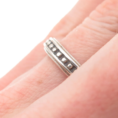 SLANE & SLANE 925 Sterling Silver Vintage Dotted All Around Band Ring Size 6