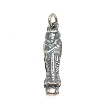 800 Silver Vintage Egyptian Pharaoh Oxidized Charm Pendant