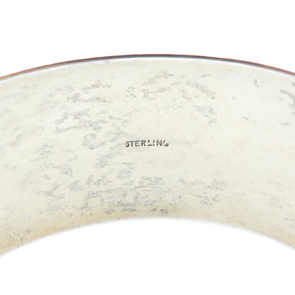 925 Sterling Silver Antique Art Deco Floral Leaf Adjustable Cuff Bracelet 7"