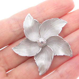 Binder Brothers 925 Sterling Silver Vintage Modernist Flower Pin Brooch