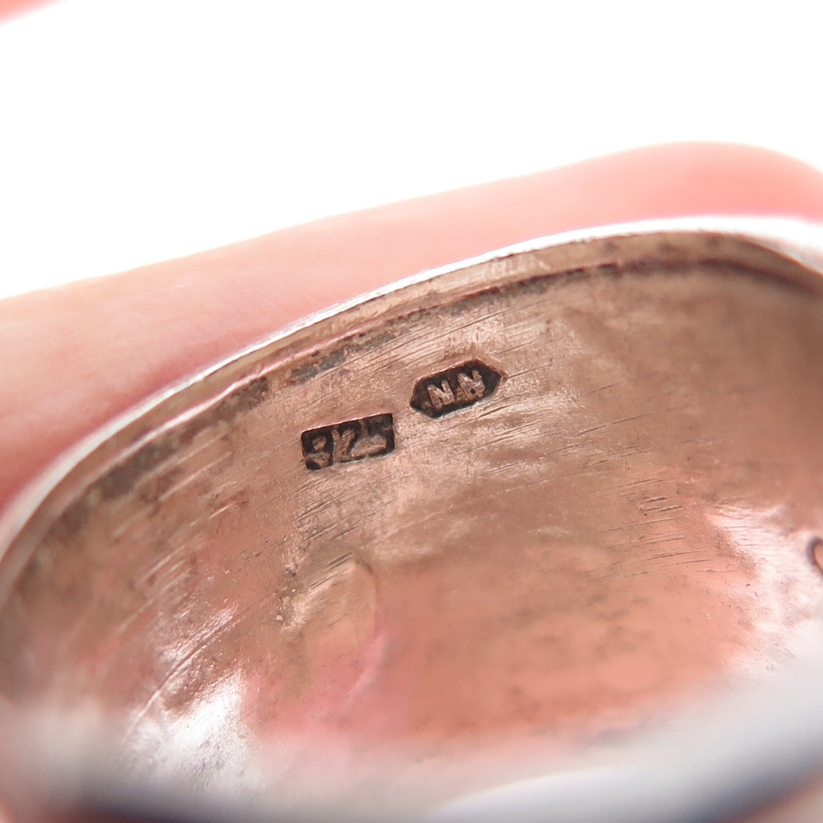NIELS NIELSEN 925 Sterling Silver Vintage Modernist Oxidized Ring Size 8.25