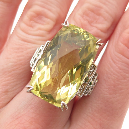 MICHAEL VALITUTTI Gems En Vogue 925 Sterling Lemon Quartz Peridot Ring Size 6.5