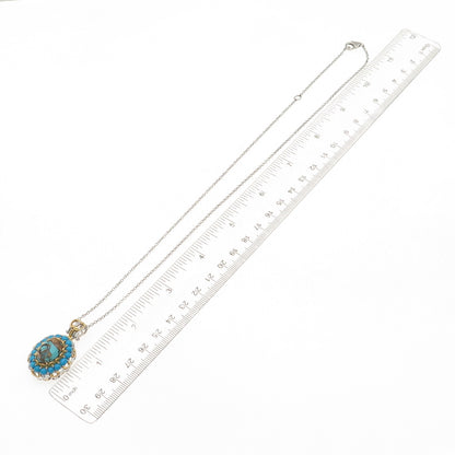 Michael Valitutti Gems En Vogue Sterling 2-Tone Multi-Turquoise Necklace 18-20"