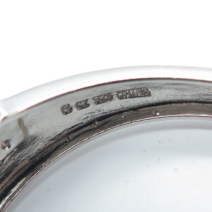 ROSS SIMONS 925 Sterling Silver Pink C Z Bangle Bracelet 7"