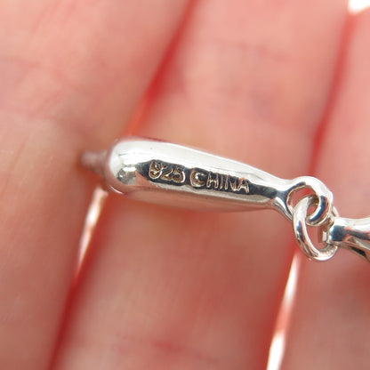 ROBERT LEE MORRIS 925 Sterling Silver Vintage Modernist Heart Link Bracelet 7"