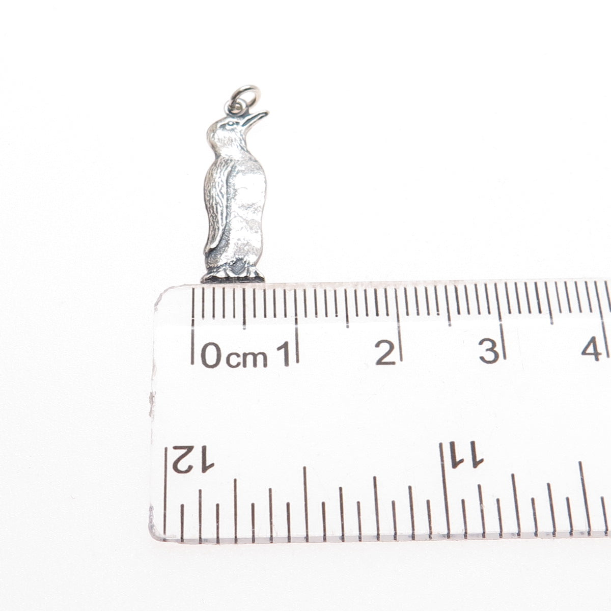 925 Sterling Silver Vintage Pinguin Oxidized Minimalist Charm Pendant