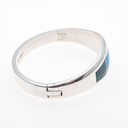 925 Sterling Vintage Mexico Turquoise Azurite Malachite & Sugilite Bracelet 7"