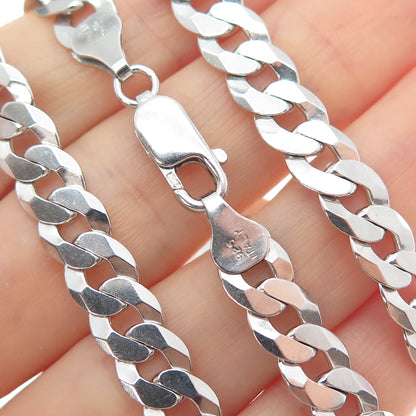 925 Sterling Silver Italy Curb Chain Necklace 24"