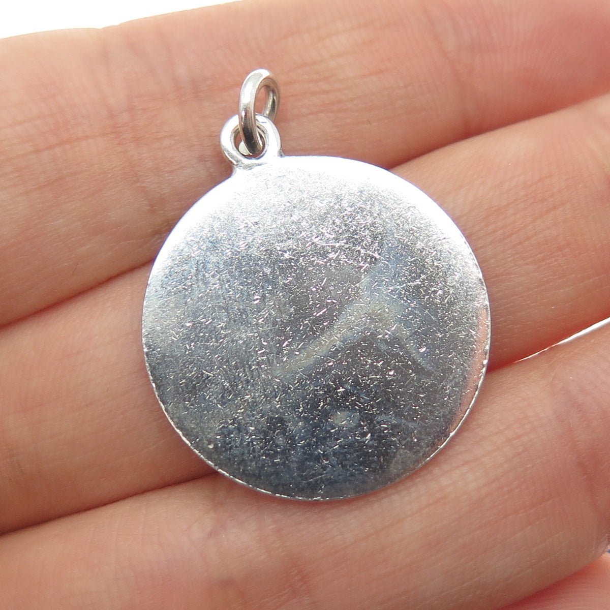 925 Sterling Silver Vintage Mayan Calendar Oxidized Charm Pendant