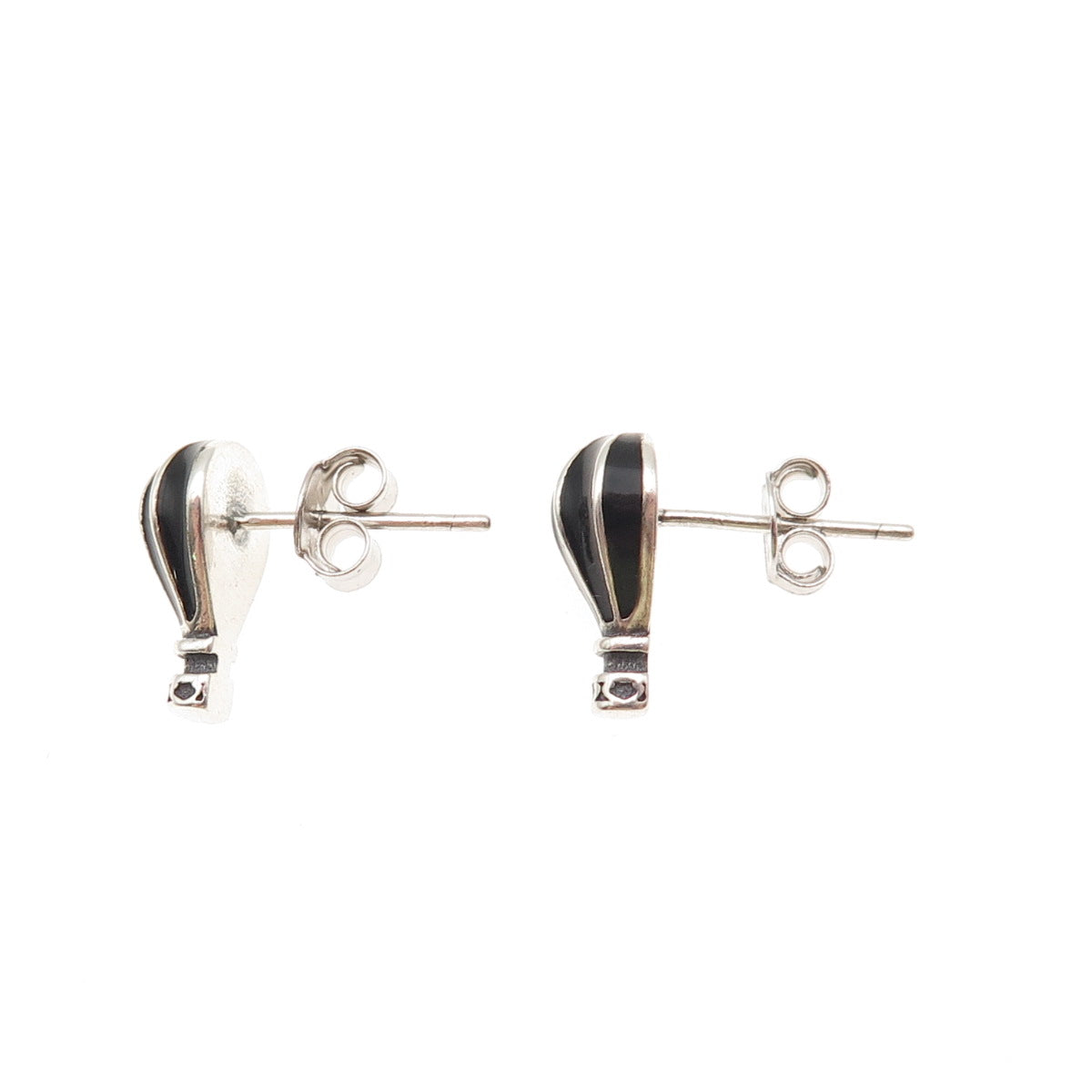 925 Sterling Silver Vintage Enamel Hot Air Balloon Stud Earrings