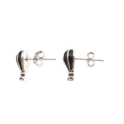925 Sterling Silver Vintage Enamel Hot Air Balloon Stud Earrings