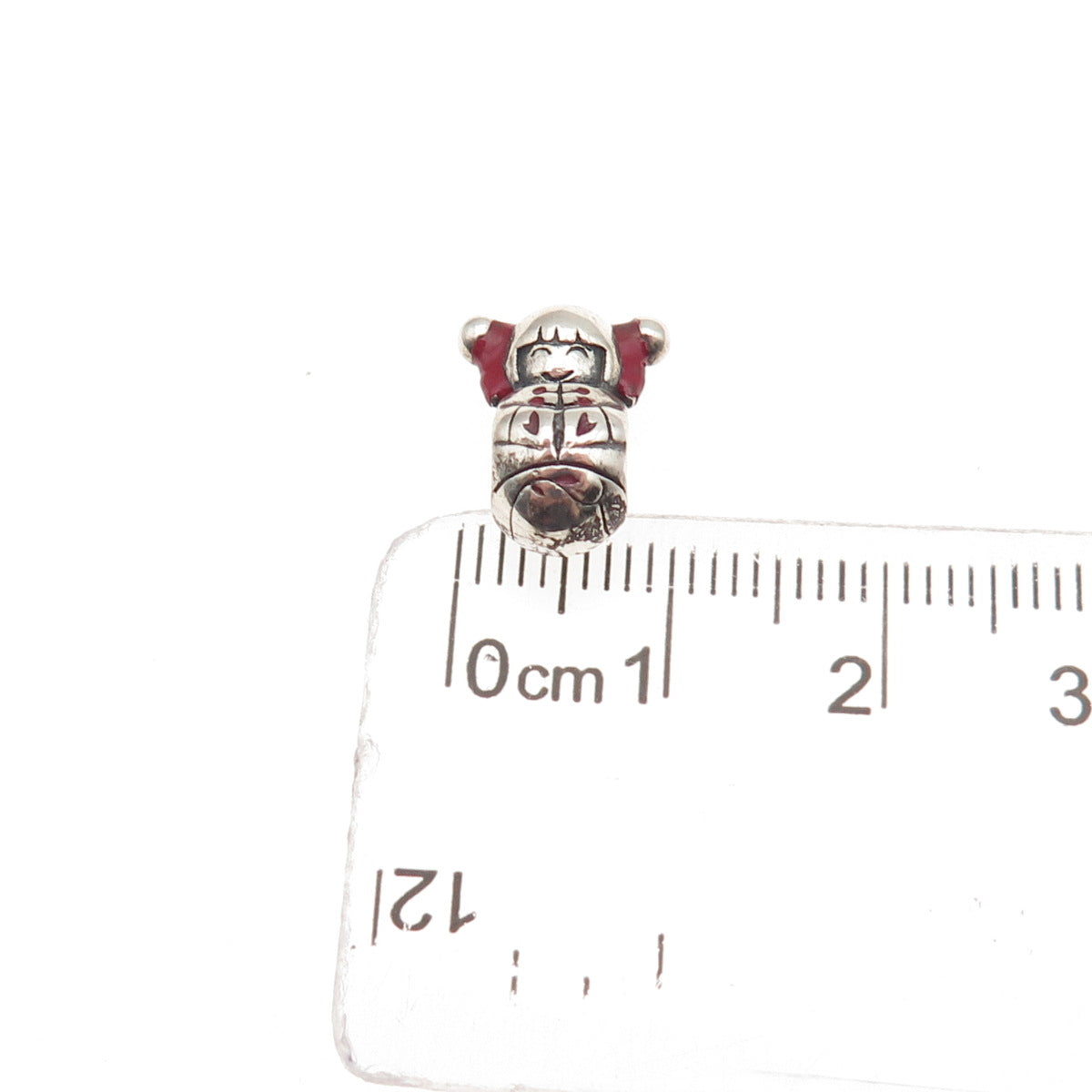 Chamilia 925 Sterling Silver Enamel Japanese Geisha Doll Slide Bead Charm