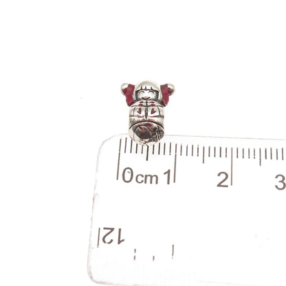 Chamilia 925 Sterling Silver Enamel Japanese Geisha Doll Slide Bead Charm