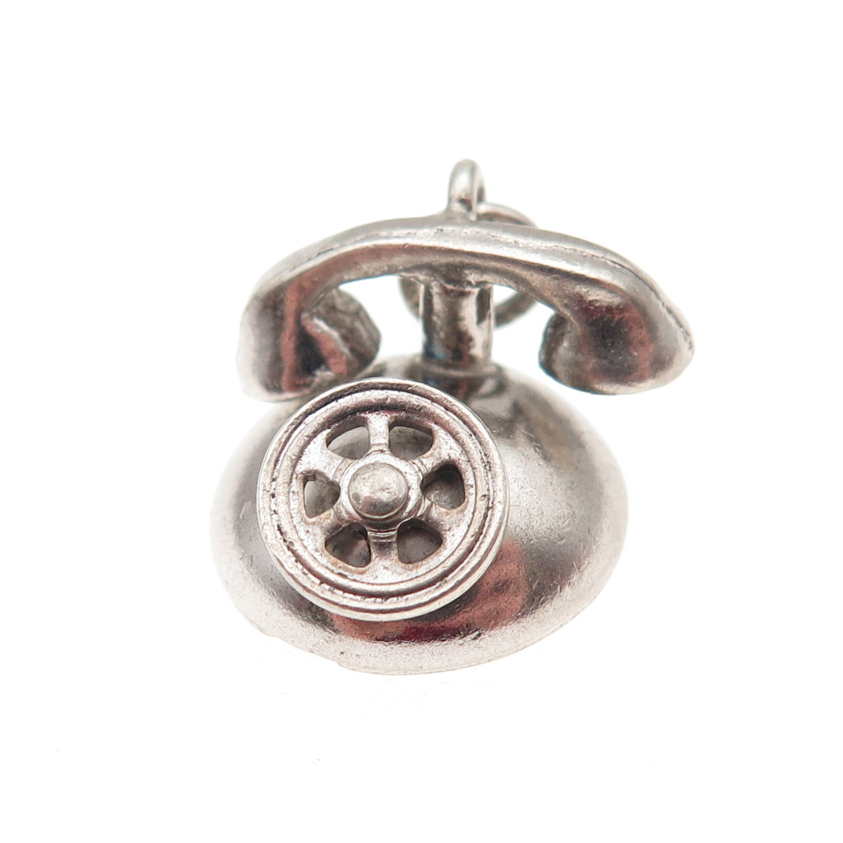 Danecraft Sterling Silver Antique Art Deco Rotary Phone 3D Mini Charm Pendant