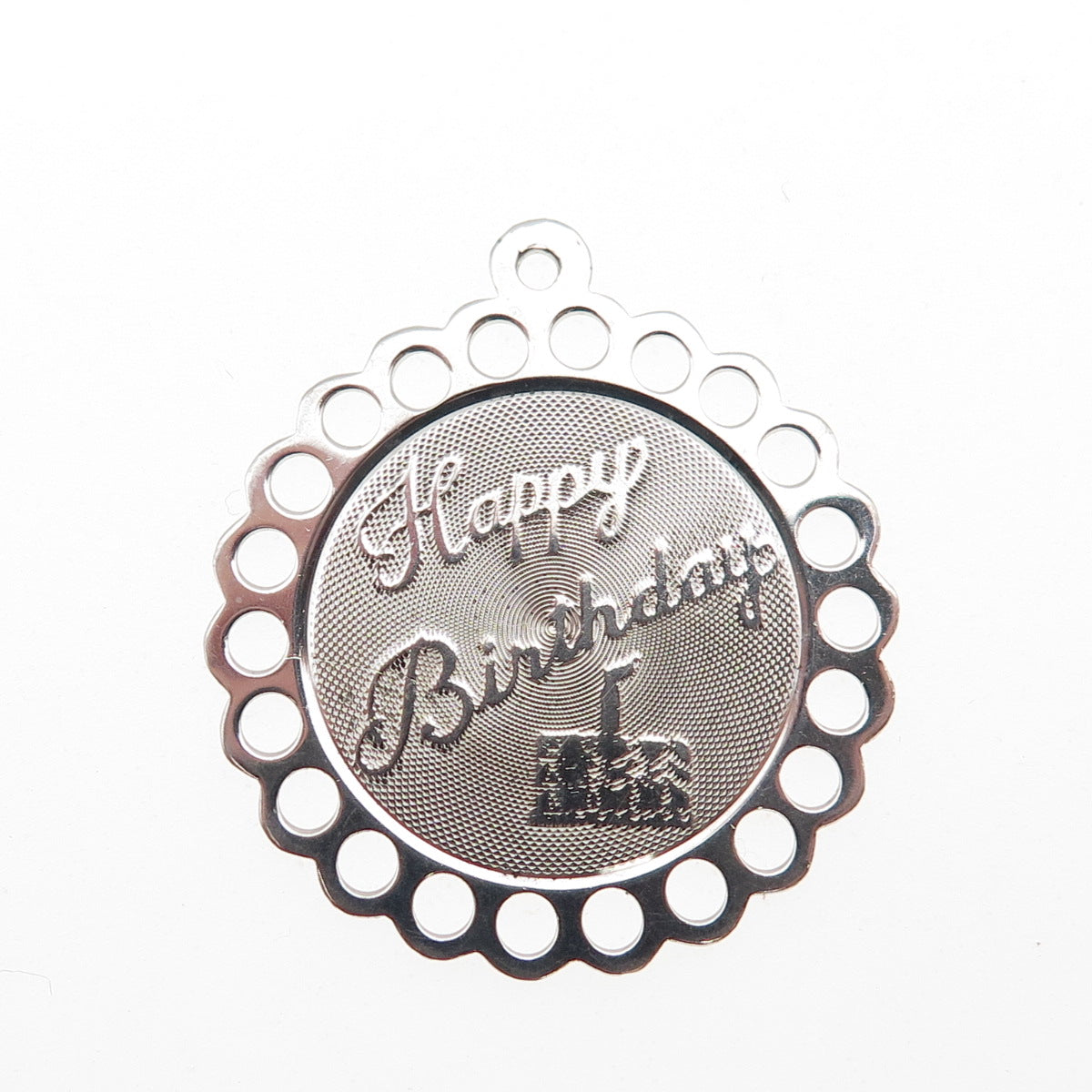 Town & Country 925 Sterling Silver Vintage Happy Birthday Charm Pendant