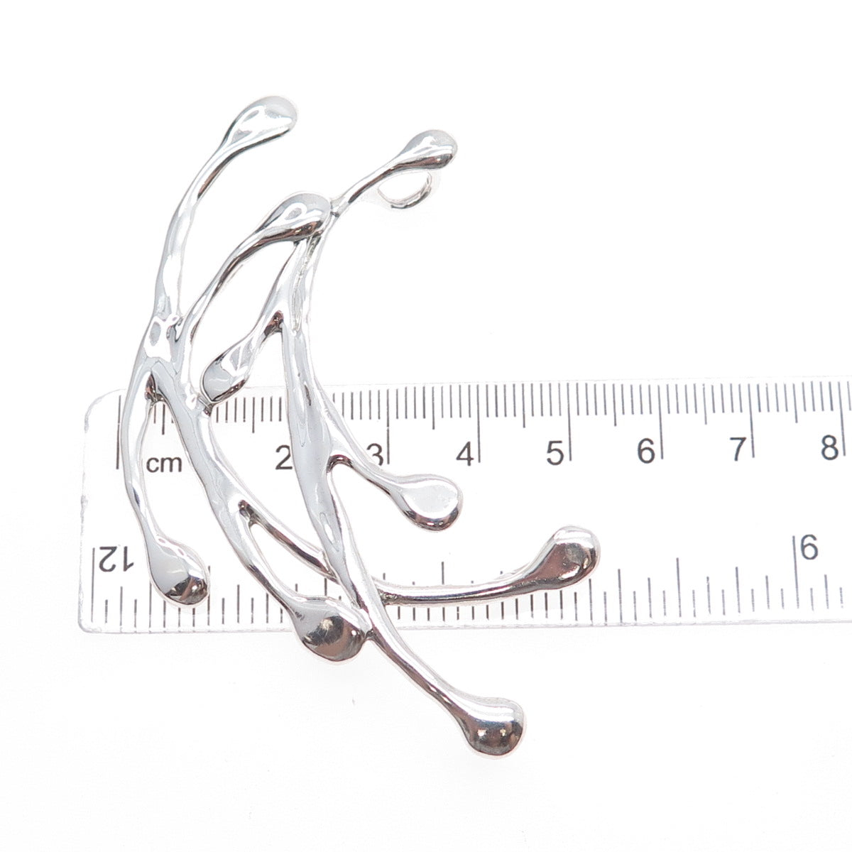 HAGIT GORALI 925 Sterling Silver Vintage Modernist Centerpiece Slide Pendant