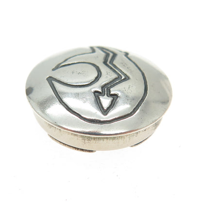 Old Pawn Hopi Sterling Silver Vintage Southwestern Concho Bear Clip Button