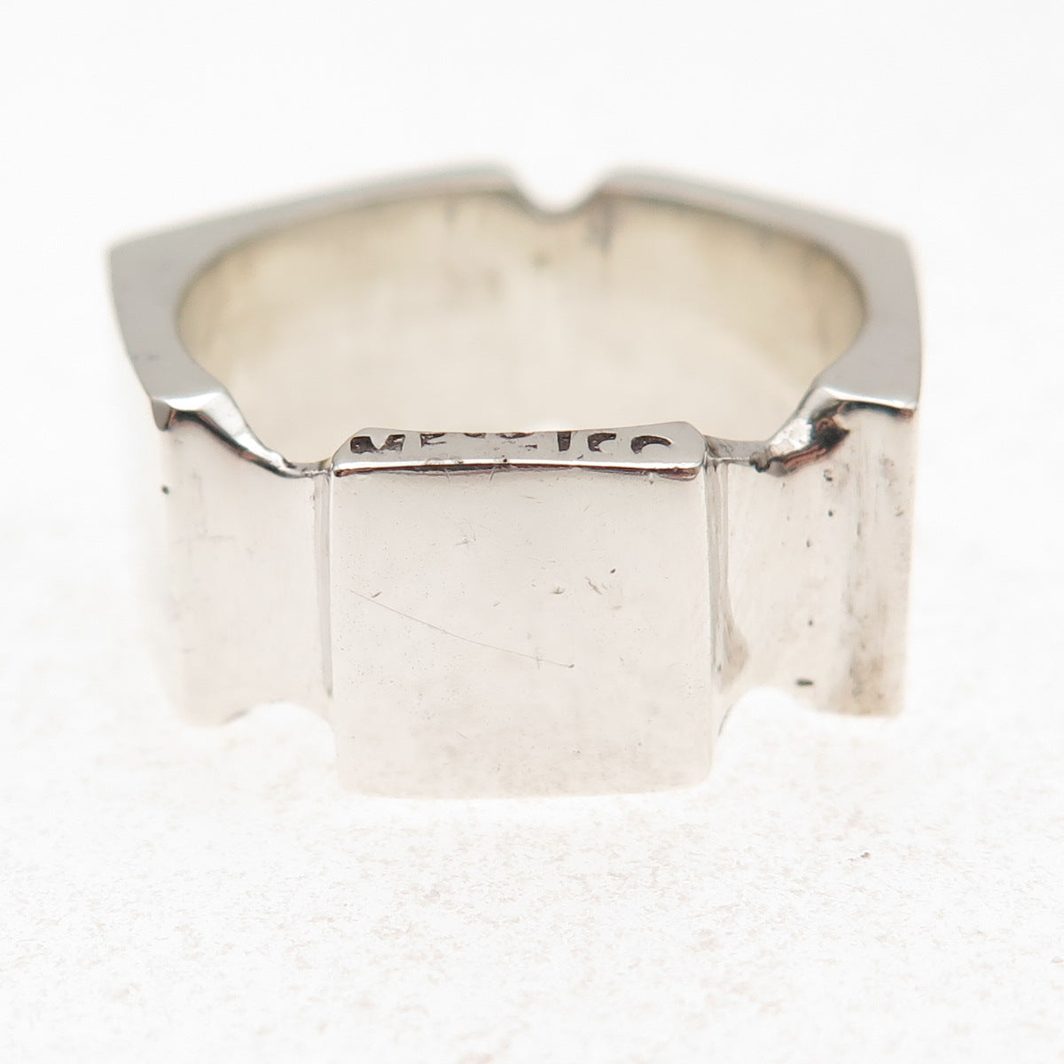 925 Sterling Silver Vintage Mexico Modernist Ring Size 9.25