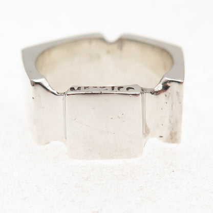 925 Sterling Silver Vintage Mexico Modernist Ring Size 9.25