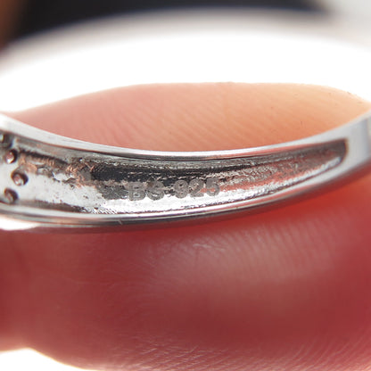 925 Sterling Silver Round-Cut C Z Sparkle Band Ring Size 7.25