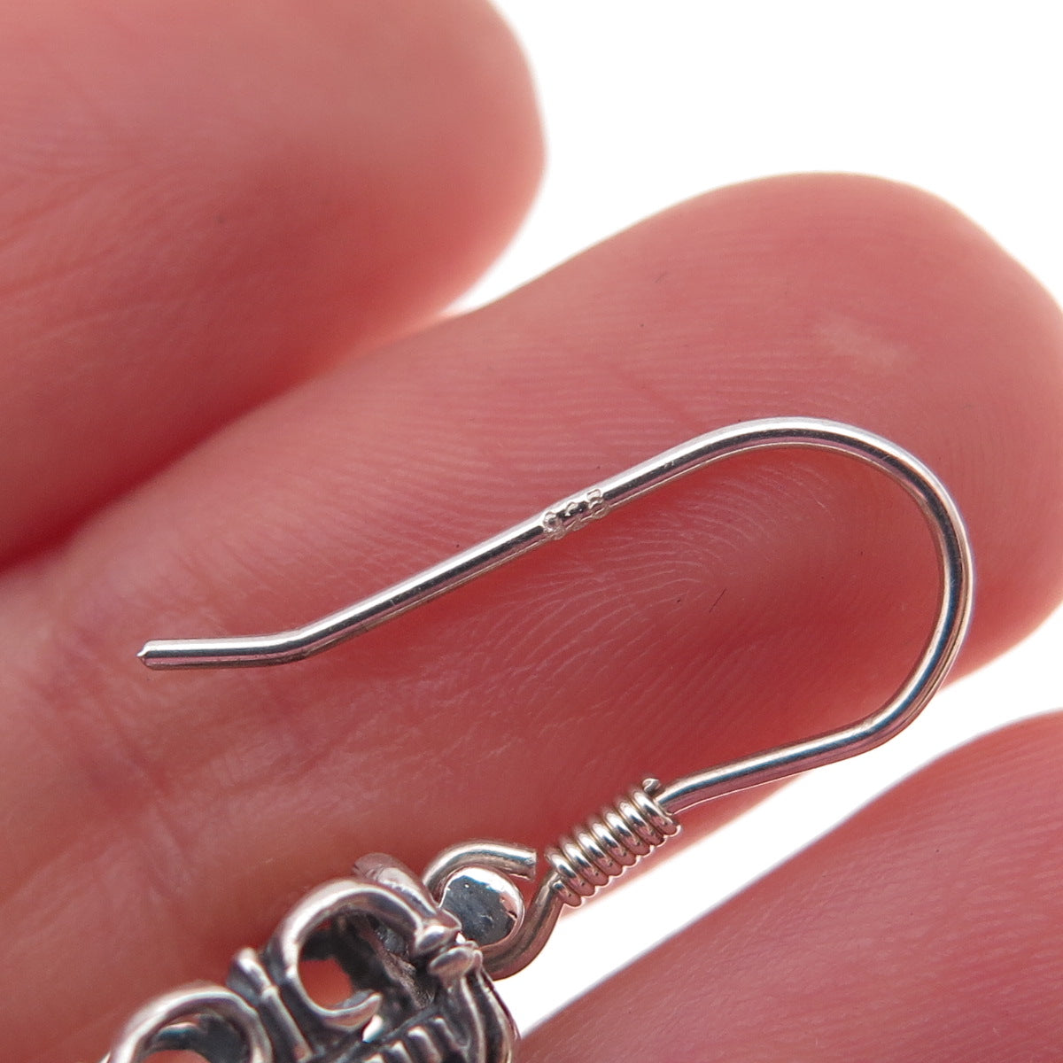 Silpada 925 Sterling Silver Vintage C Z Uptown Oxidized Dangle Earrings