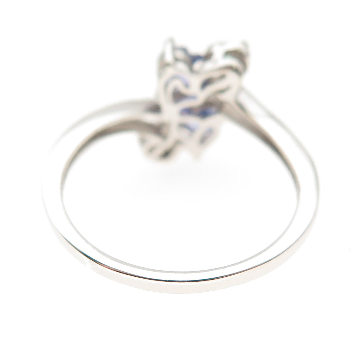 Chuck Clemency 925 Sterling Silver Real Tanzanite & Emerald Heart Ring Size 8