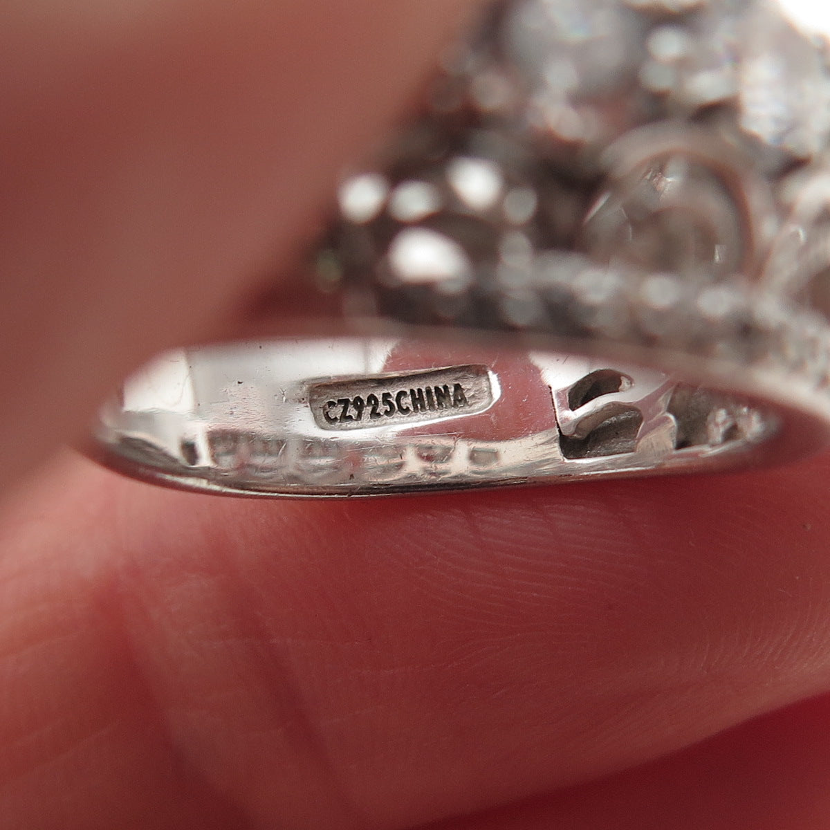 Tacori IV 925 Sterling Silver Round-Cut C Z Filigree Ring Size 6.25