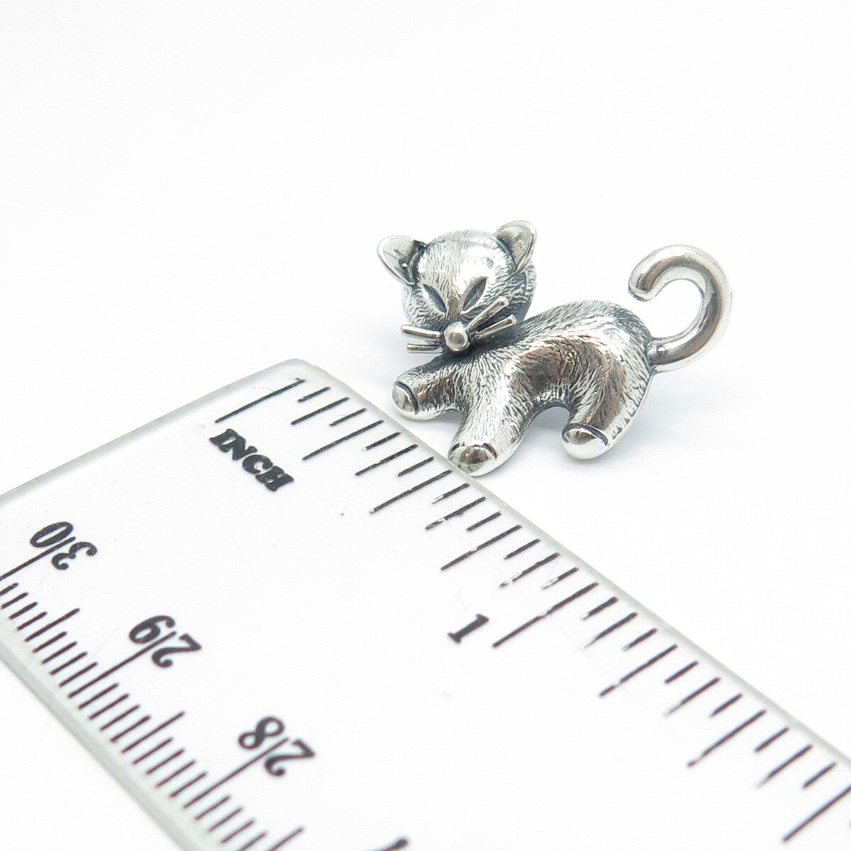 BEAU 925 Sterling Silver Vintage Cat / Kitty Lapel Pin