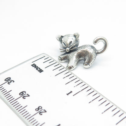 BEAU 925 Sterling Silver Vintage Cat / Kitty Lapel Pin