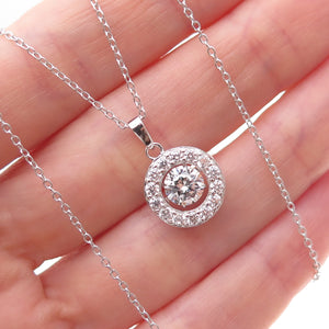 Jacmel Mauritius 925 Sterling Silver Round-Cut C Z Cable Chain Necklace 18"