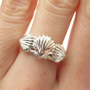 925 Sterling Silver Vintage Seashell Ring Size 8
