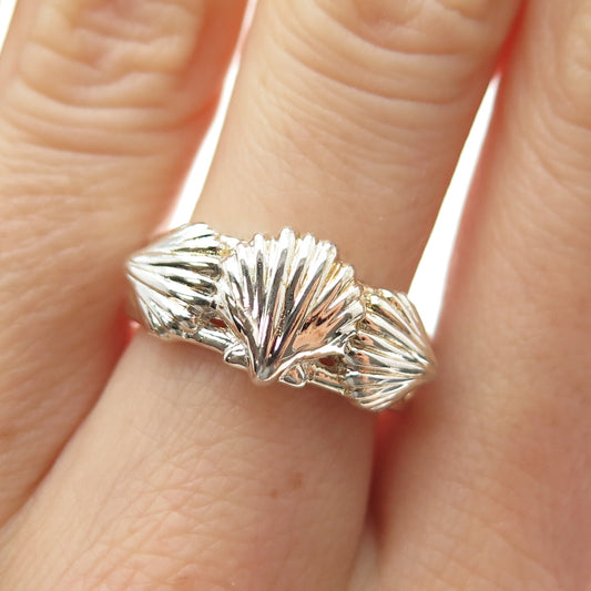 925 Sterling Silver Vintage Seashell Ring Size 8