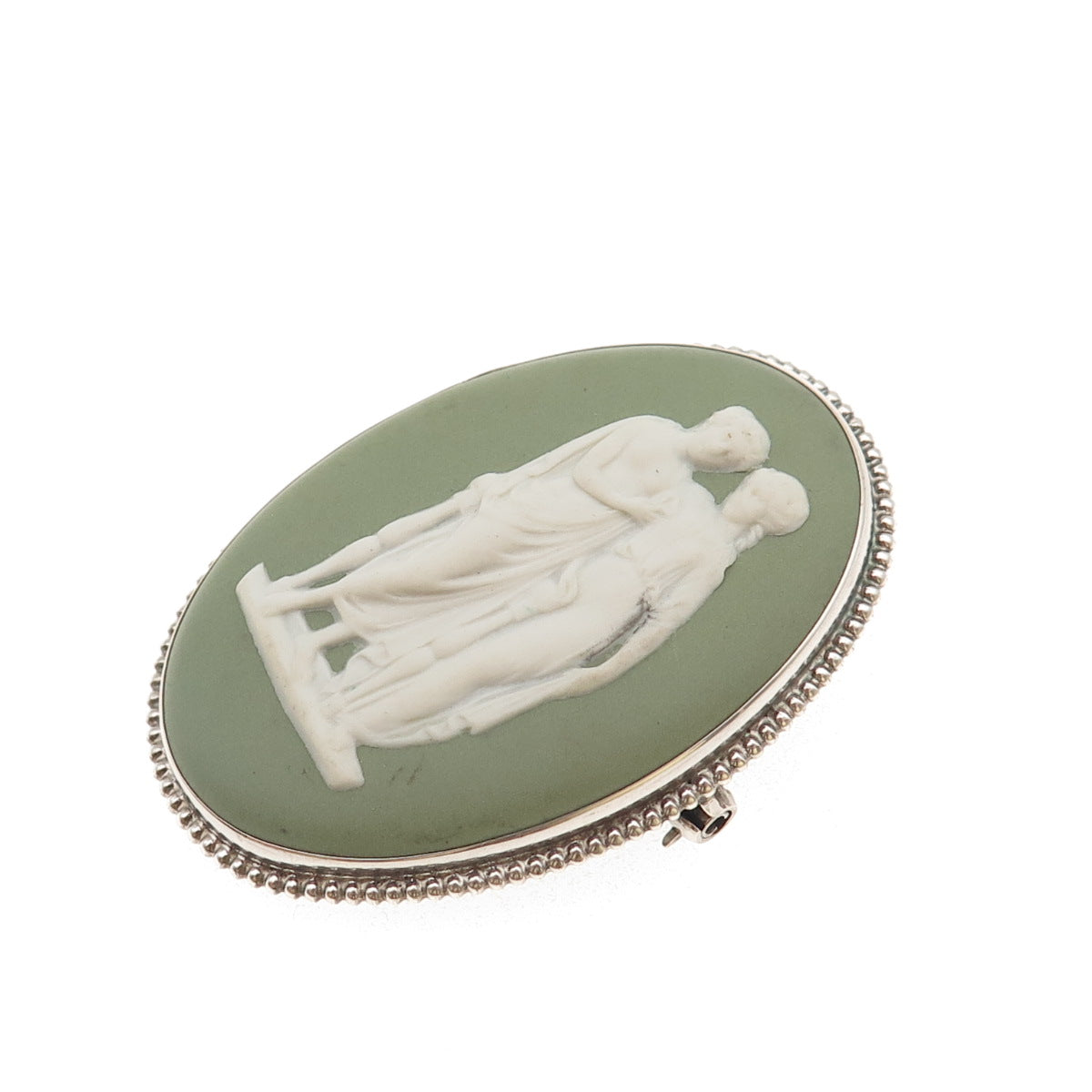WEDGWOOD 925 Sterling Silver Vintage England Jasperware Muses Pin Brooch B60