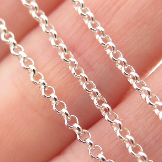 HAN 925 Sterling Silver Rolo Chain Necklace 18"