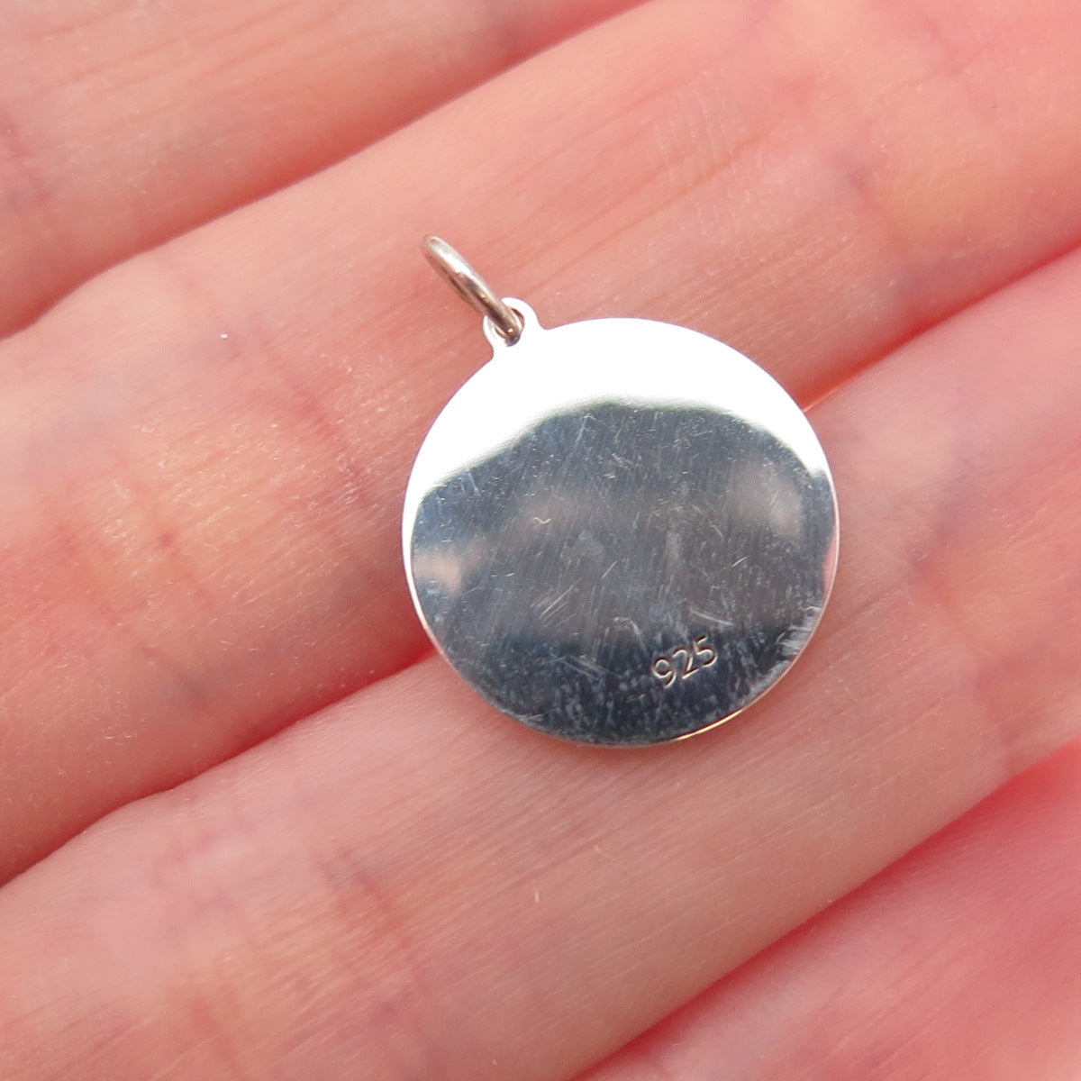 925 Sterling Silver Yellow Enamel Sad Face Emoji Charm Pendant