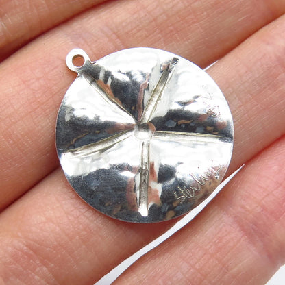 925 Sterling Silver Vintage Hammered Finish Pendant
