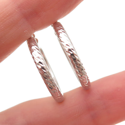 925 Sterling Silver Textured Hoop Earrings