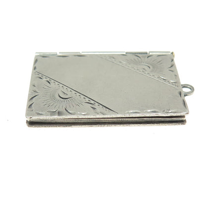 925 Sterling Silver Antique Art Deco St Mary Miraculous Religious Locket Pendant
