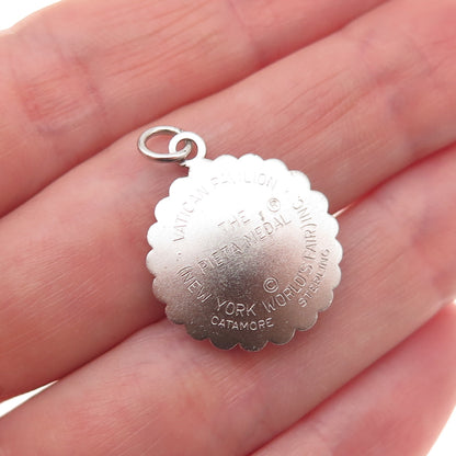 Catamore 925 Sterling Silver Vintage Pieta Medal NY World’s Fair Charm Pendant