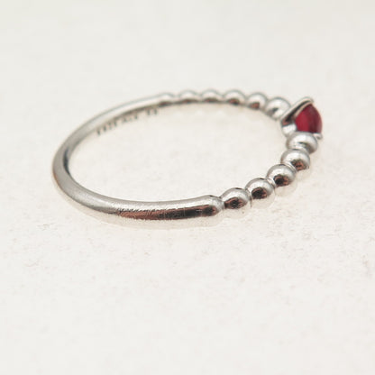 Pandora 925 Sterling Silver Real Red Garnet January Birthstone Ring Size 8