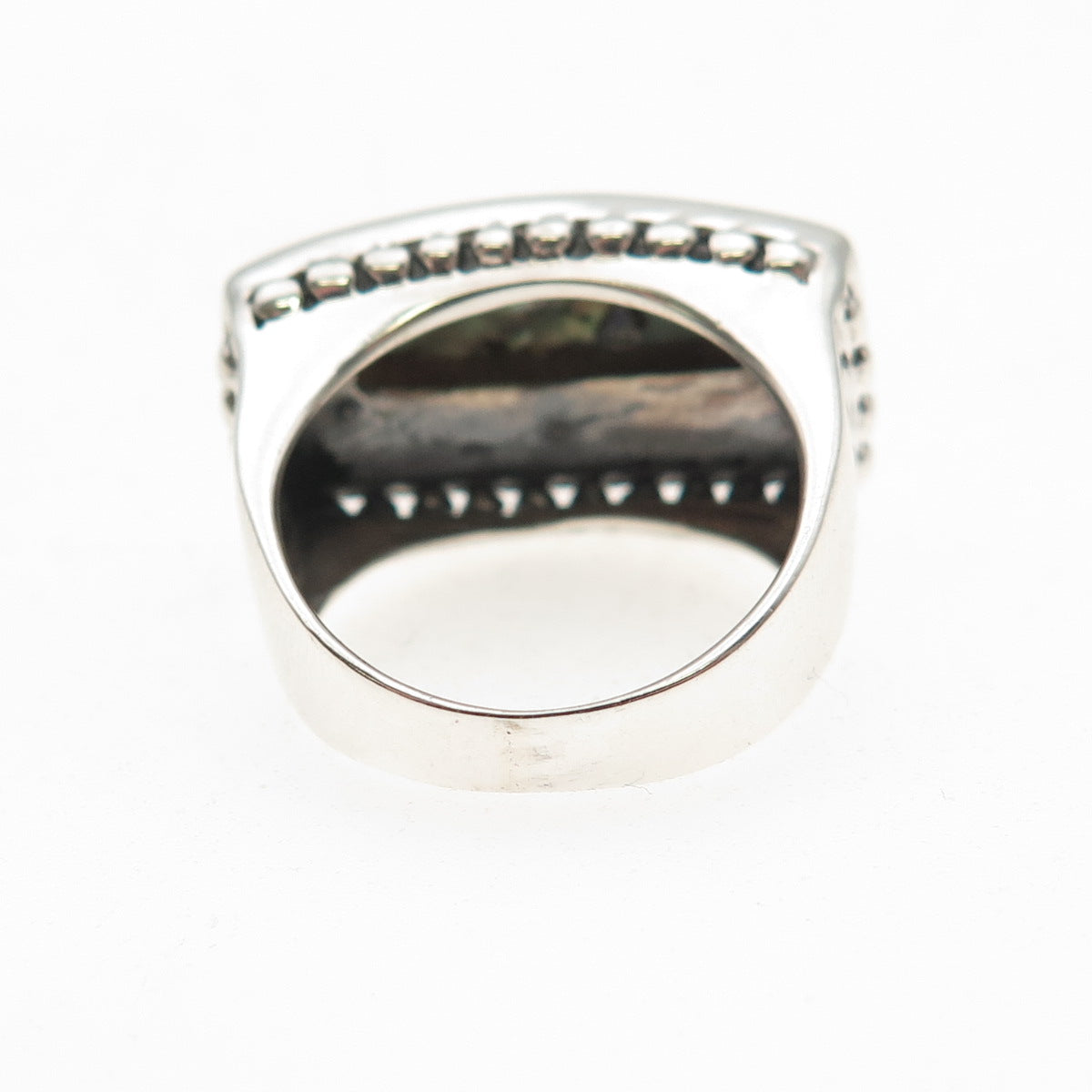 CFJ Collins Fine 925 Sterling Silver Vintage Real Abalone Shell Ring Size 6.25