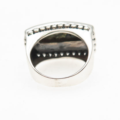 CFJ Collins Fine 925 Sterling Silver Vintage Real Abalone Shell Ring Size 6.25