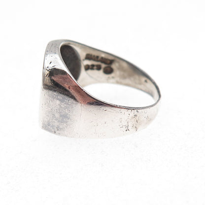 925 Sterling Silver Vintage Oxidized Signet Ring Size 7.25