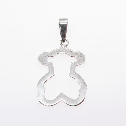 925 Sterling Silver Vintage Teddy Bear Charm Pendant