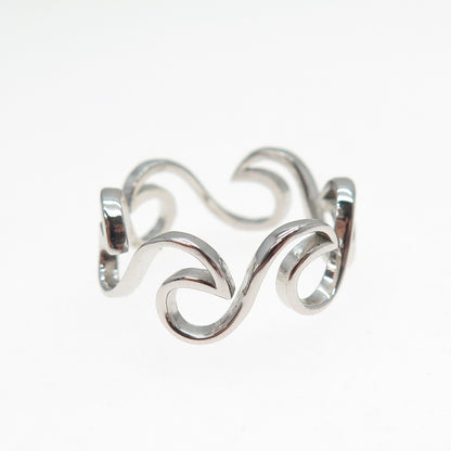 925 Sterling Silver Wave Ring Size 7.25